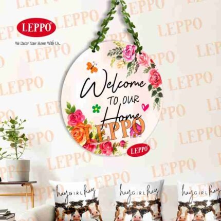 Wall Hanging - Welcome to our Home Wall Hanging Decorative item for Home Decoration Floral Flower